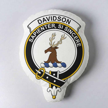 Davidson Clan Crest Shaped Throw Pillow, Scottish Clan Badge Decorative Pillow