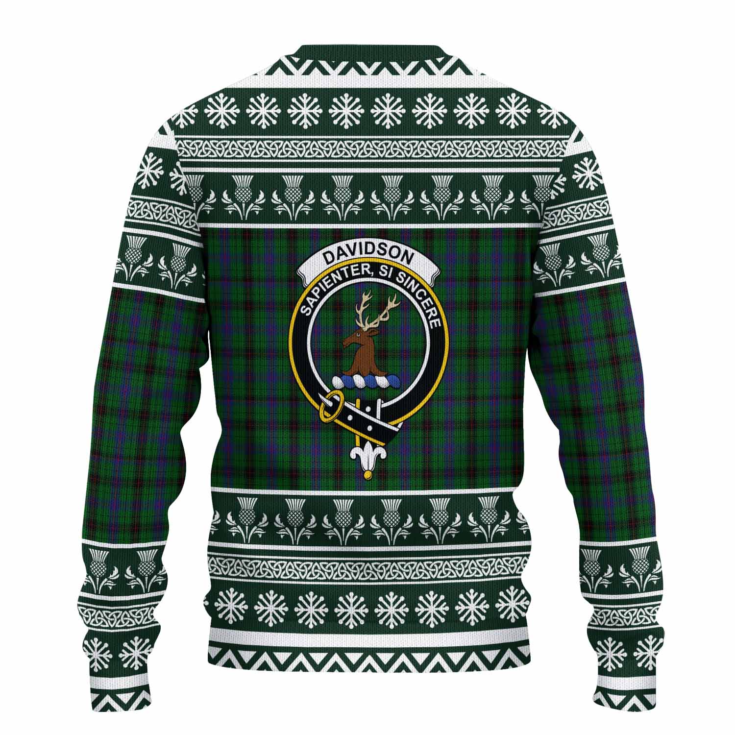 Davidson Clan Tartan Christmas Ugly Sweater with Family Crest - Tartan Vibes Clothing
