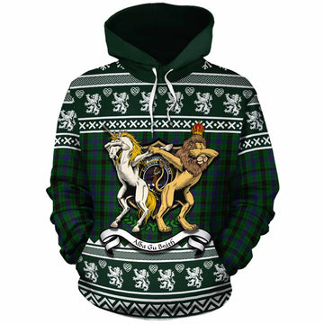 Davidson Clan Tartan Crest Christmas Cotton Hoodie Coat of Arms Funny Style