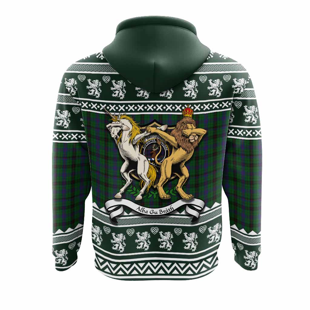 Davidson Clan Tartan Crest Christmas Hoodie Coat of Arms Funny Style - Tartan Vibes Clothing