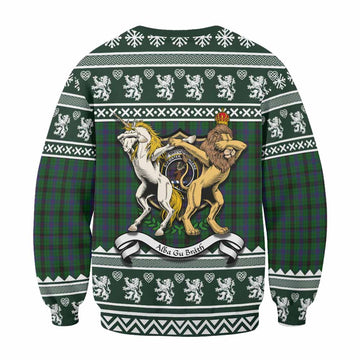 Davidson Clan Tartan Crest Christmas Sweatshirt Coat of Arms Funny Style