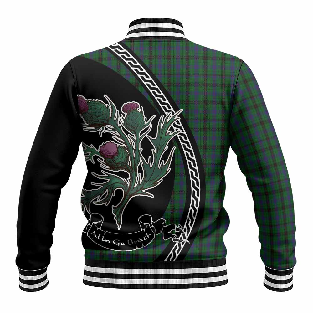 Davidson Family Crest Tartan Baseball Jacket Alba Thistle Inspired - Tartan Vibes Clothing