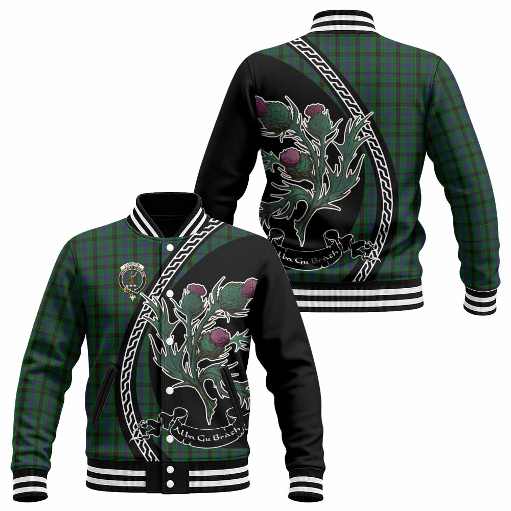 Davidson Family Crest Tartan Baseball Jacket Alba Thistle Inspired - Tartan Vibes Clothing