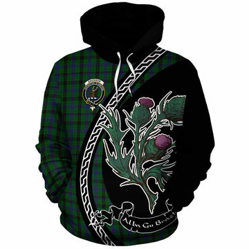 Davidson Family Crest Tartan Cotton Hoodie Alba Thistle Inspired