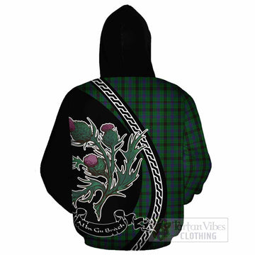 Davidson Family Crest Tartan Cotton Hoodie Alba Thistle Inspired