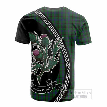 Davidson Family Crest Tartan Cotton T-shirt Alba Thistle Inspired
