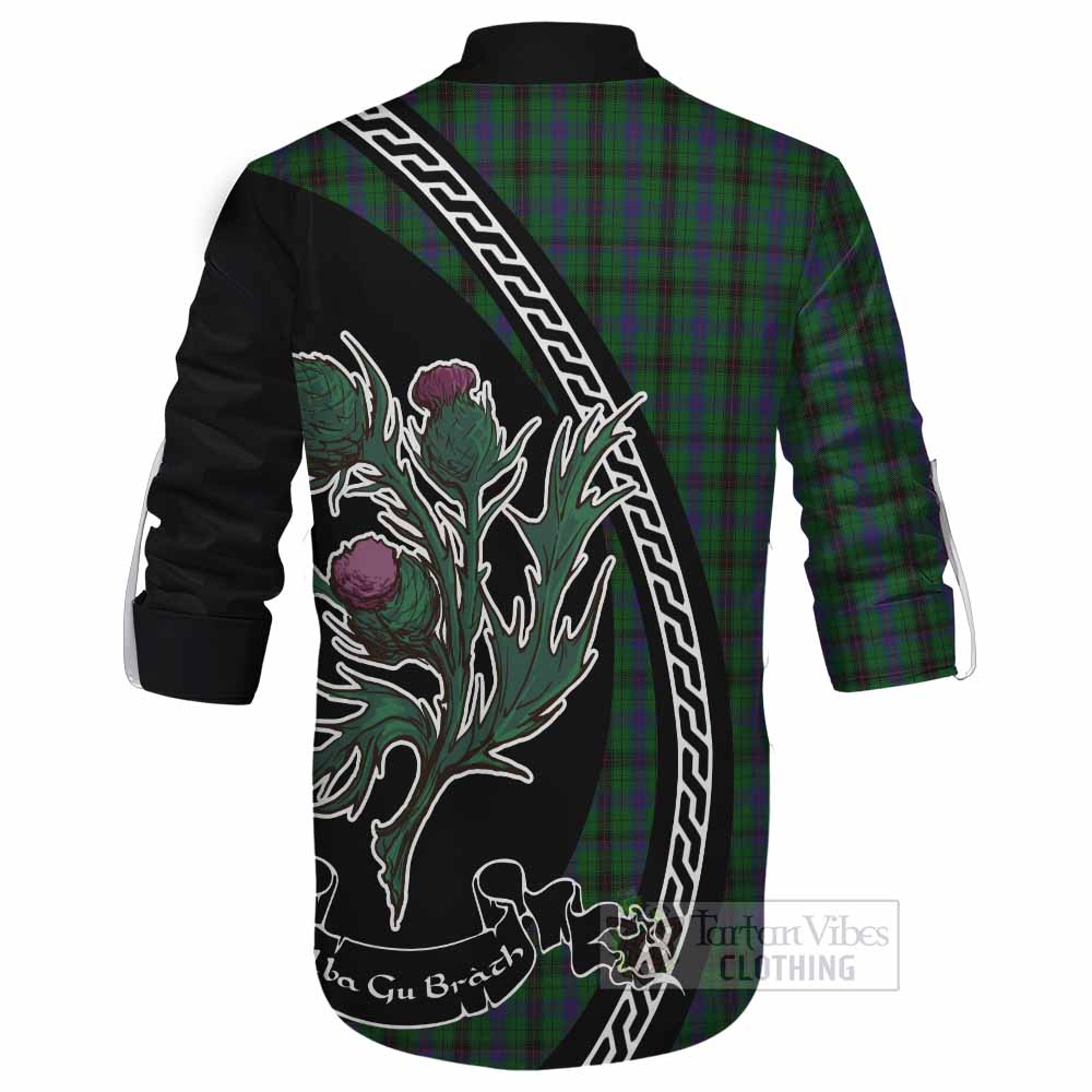 Davidson Family Crest Tartan Ghillie Shirt Alba Thistle Inspired - Tartan Vibes Clothing