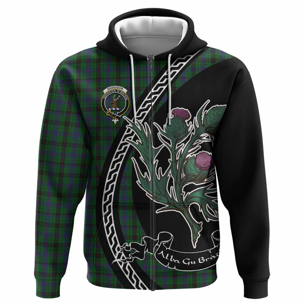 Davidson Family Crest Tartan Hoodie Alba Thistle Inspired - Tartan Vibes Clothing