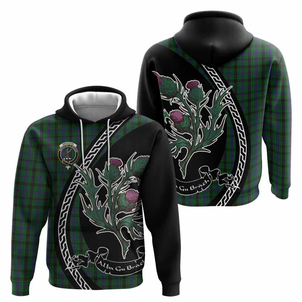 Davidson Family Crest Tartan Hoodie Alba Thistle Inspired - Tartan Vibes Clothing