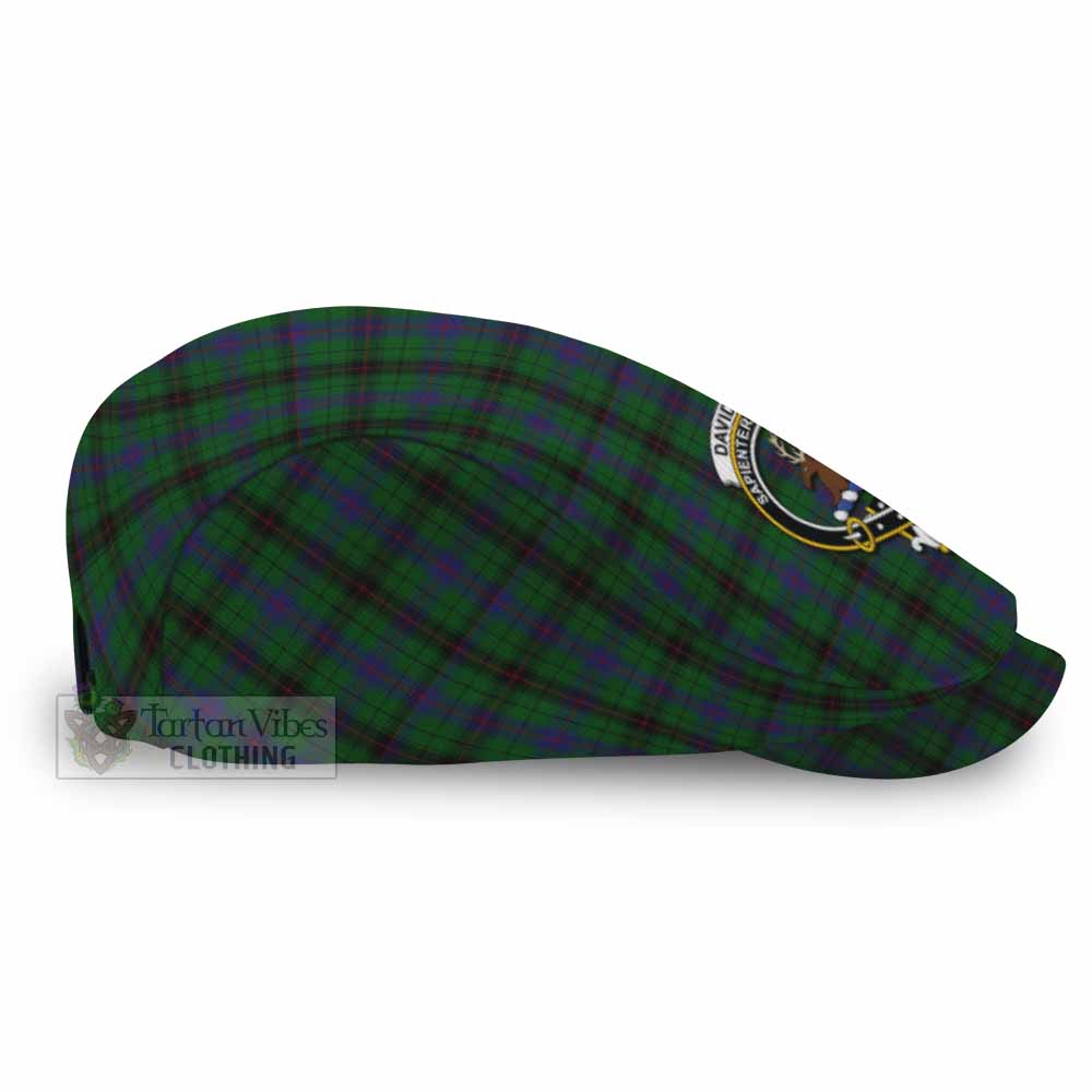 Davidson Family Crest Tartan Jeff Cap, Tartan Flat Cap