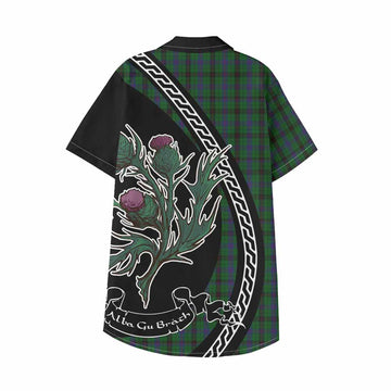 Davidson Family Crest Tartan Kid Hawaiian Shirt Alba Thistle Inspired