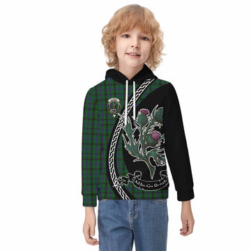 Davidson Family Crest Tartan Kid Hoodie Alba Thistle Inspired