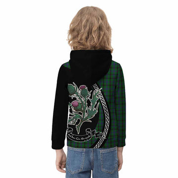 Davidson Family Crest Tartan Kid Hoodie Alba Thistle Inspired