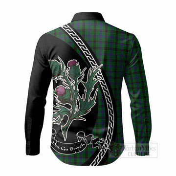 Davidson Family Crest Tartan Long Sleeve Button Shirts Alba Thistle Inspired