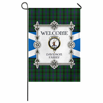 Davidson Family Crest Tartan Welcome Garden Flag Saltire Harmony Style - Tartan Vibes Clothing