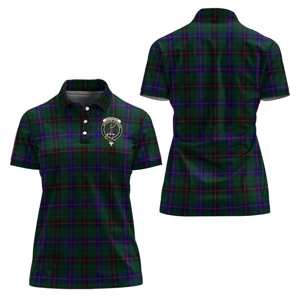 davidson-modern-tartan-polo-shirt-with-family-crest-for-women