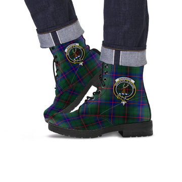 Davidson Modern Tartan Leather Boots with Family Crest