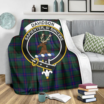 Davidson Modern Tartan Blanket with Family Crest