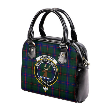Davidson Modern Tartan Shoulder Handbags with Family Crest