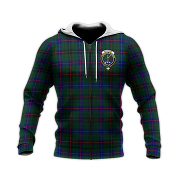 Davidson Modern Tartan Knitted Hoodie with Family Crest