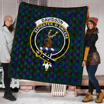 Davidson Modern Tartan Quilt with Family Crest