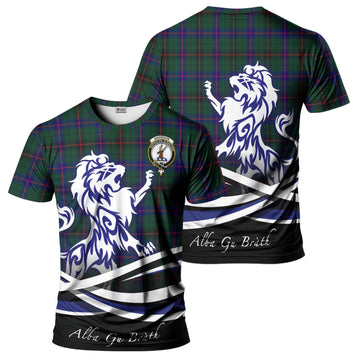 Davidson Modern Tartan T-Shirt with Alba Gu Brath Regal Lion Emblem