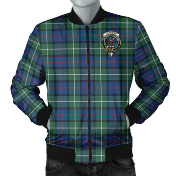 Davidson of Tulloch Tartan Bomber Jacket with Family Crest