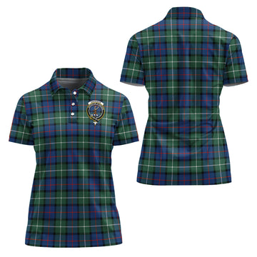 Davidson of Tulloch Tartan Polo Shirt with Family Crest For Women