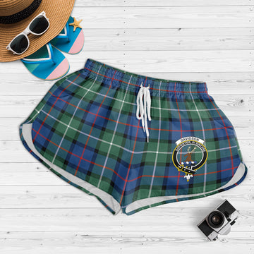 Davidson of Tulloch Tartan Womens Shorts with Family Crest