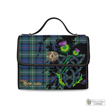 Davidson of Tulloch Tartan Waterproof Canvas Bag with Scotland Map and Thistle Celtic Accents
