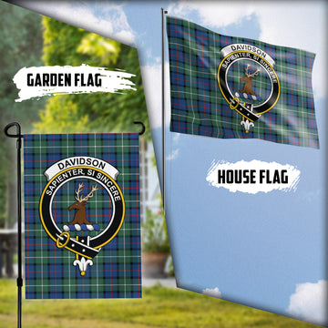 Davidson of Tulloch Tartan Flag with Family Crest