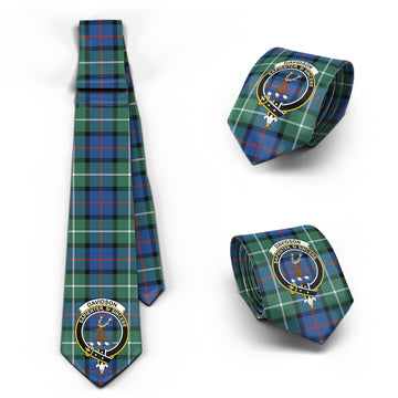 Davidson of Tulloch Tartan Classic Necktie with Family Crest