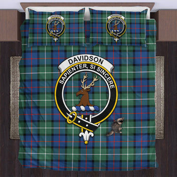 Davidson of Tulloch Tartan Bedding Set with Family Crest