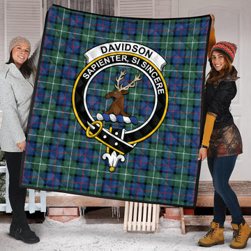 Davidson of Tulloch Tartan Quilt with Family Crest