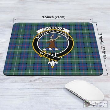 Davidson of Tulloch Tartan Mouse Pad with Family Crest