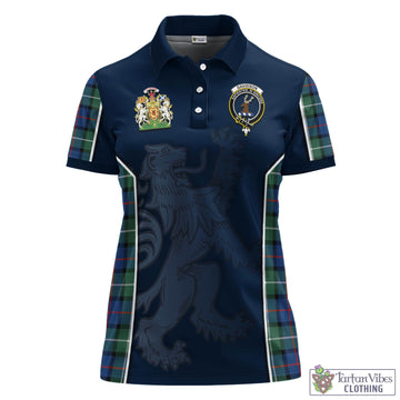 Davidson of Tulloch Tartan Women's Polo Shirt with Family Crest and Lion Rampant Vibes Sport Style