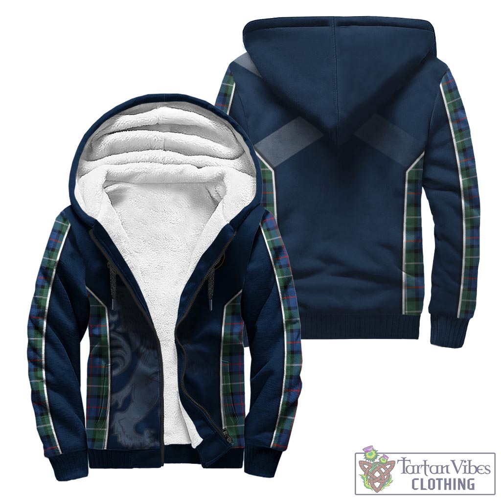 Tartan Vibes Clothing Davidson of Tulloch Tartan Sherpa Hoodie with Family Crest and Lion Rampant Vibes Sport Style