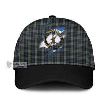 Davidson of Tulloch Dress Tartan Classic Cap with Family Crest In Me Style