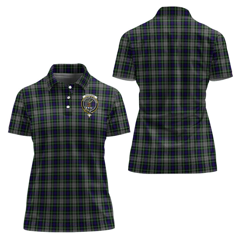 davidson-of-tulloch-dress-tartan-polo-shirt-with-family-crest-for-women