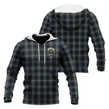 Davidson of Tulloch Dress Tartan Knitted Hoodie with Family Crest