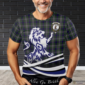 Davidson of Tulloch Dress Tartan T-Shirt with Alba Gu Brath Regal Lion Emblem