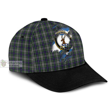 Davidson of Tulloch Dress Tartan Classic Cap with Family Crest In Me Style