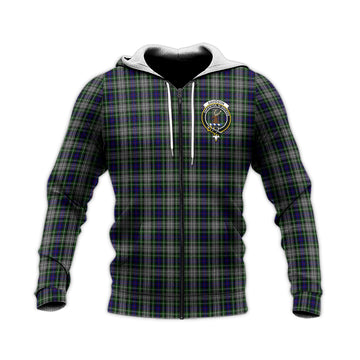 Davidson of Tulloch Dress Tartan Knitted Hoodie with Family Crest
