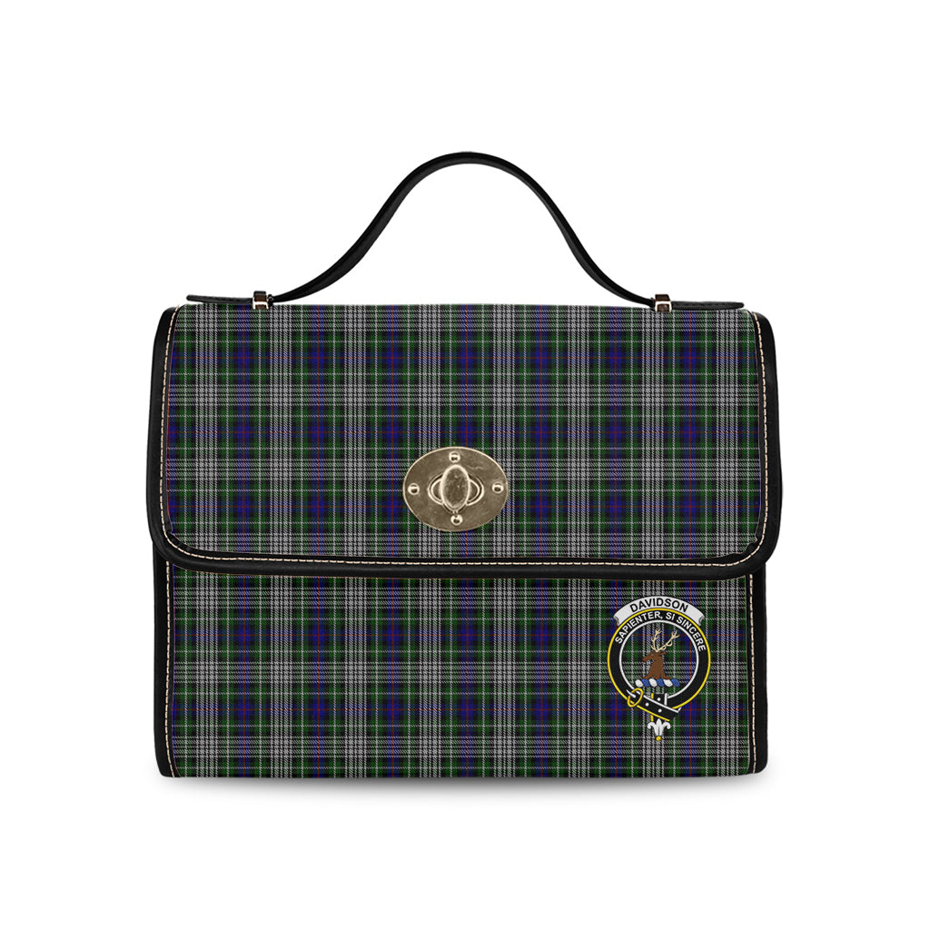 davidson-of-tulloch-dress-tartan-leather-strap-waterproof-canvas-bag-with-family-crest