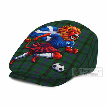 Davidson Scotland Football Tartan Flat Cap, Jeff Cap Lion Mascot Go Scottish - Tartan Vibes Clothing