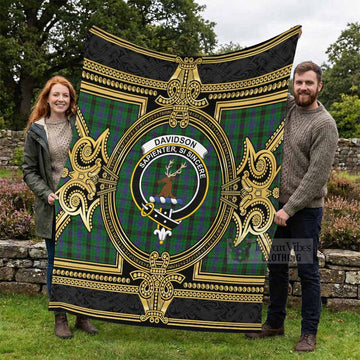 Davidson Scottish Tartan Crest Blanket Royal Stylized - Tartan Vibes Clothing