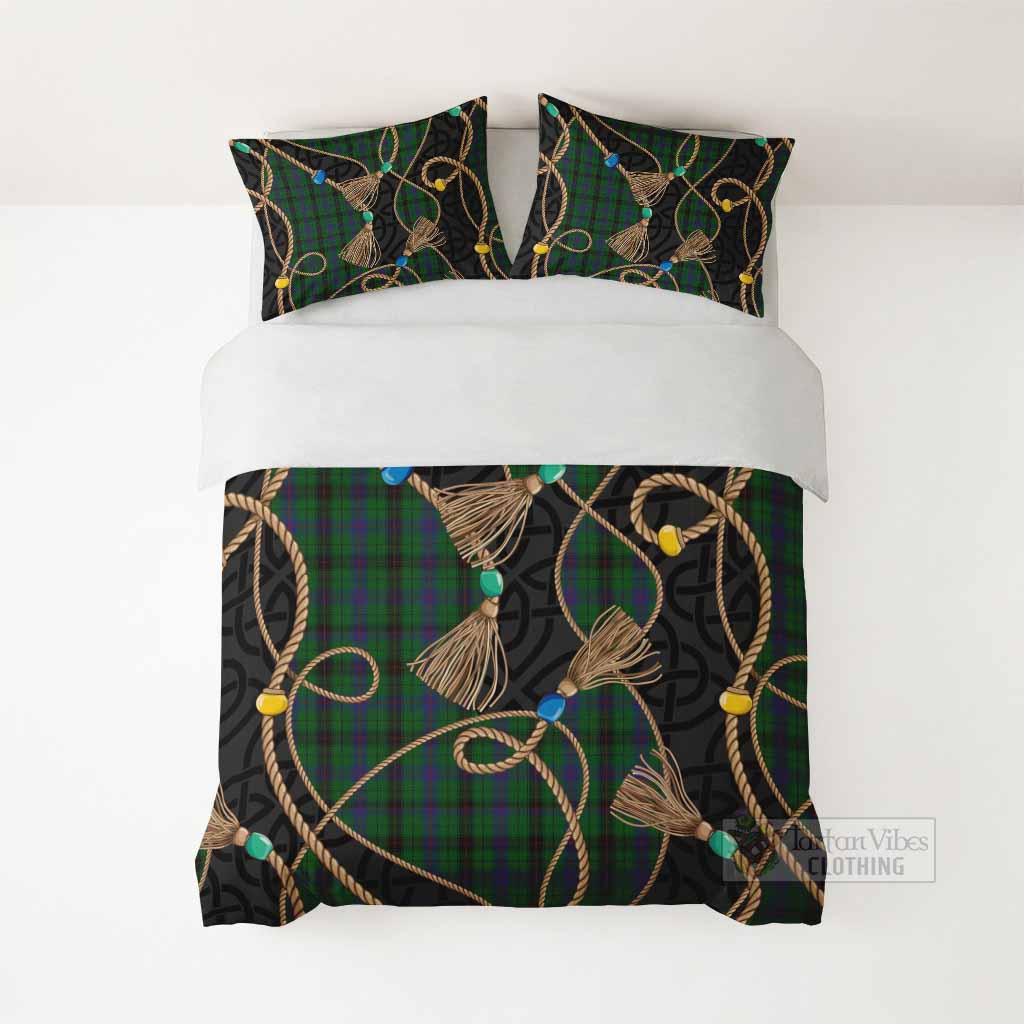 Davidson Scottish Tartan Twisted Ropes Stylized Bedding Set - Tartan Vibes Clothing