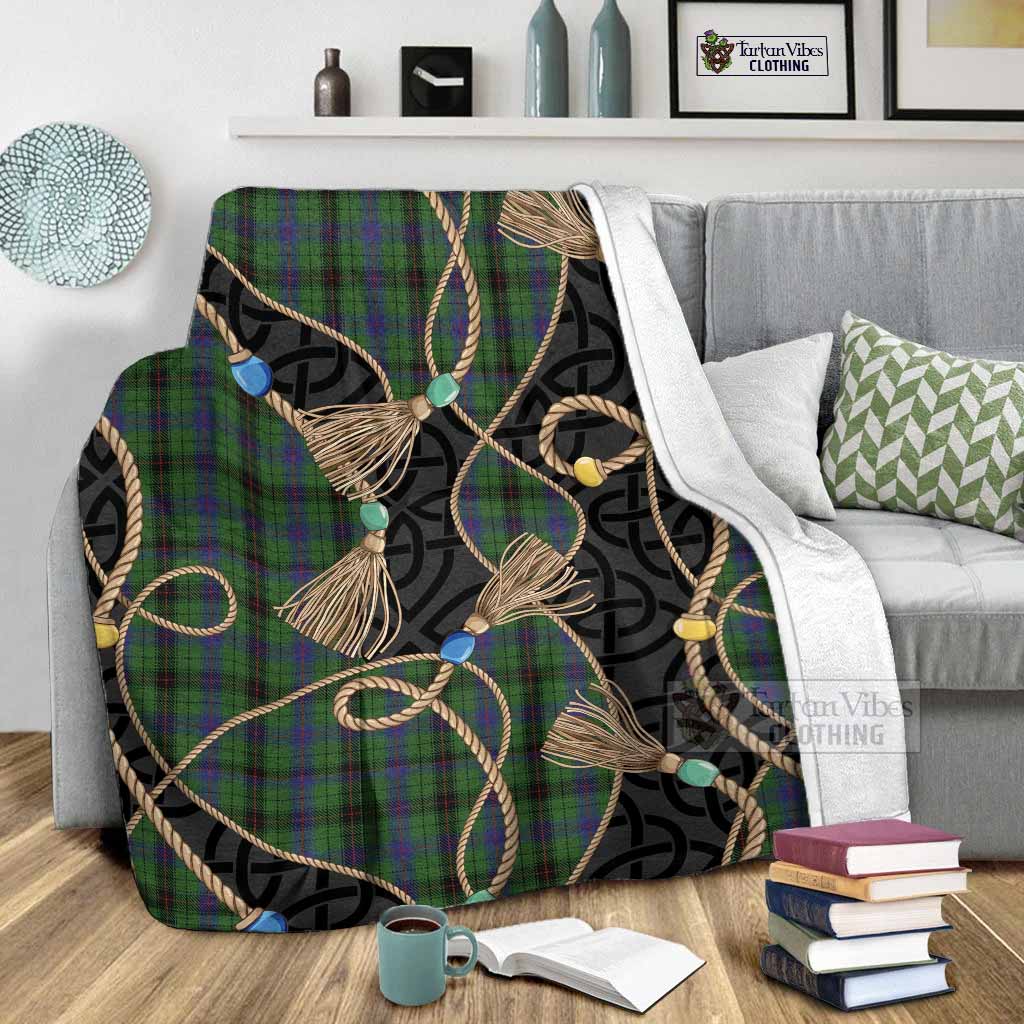 Davidson Scottish Tartan Twisted Ropes Stylized Blanket - Tartan Vibes Clothing