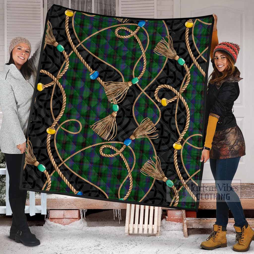 Davidson Scottish Tartan Twisted Ropes Stylized Premium Quilt - Tartan Vibes Clothing