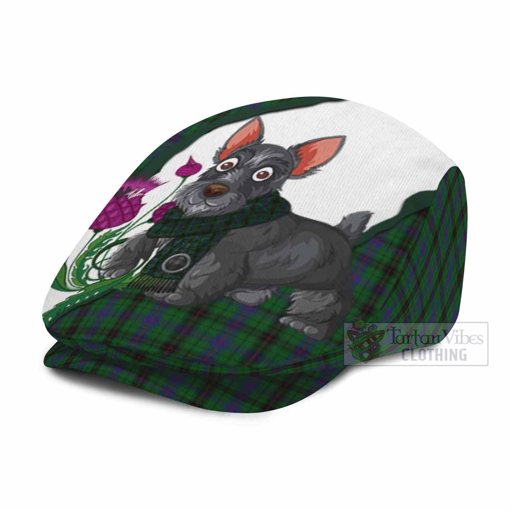 Davidson Scottish Terrier Tartan Flat Cap, Jeff Cap Thistle Heritage Art - Tartan Vibes Clothing